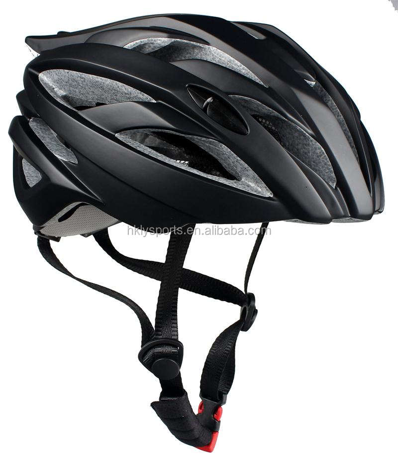 Shengtao 공장 가격 ST938B 인몰드 탄소 섬유 1 레이어 PC + ITW 버클이 있는 검정색 EPS 스포츠 자전거 스포츠 헬멧