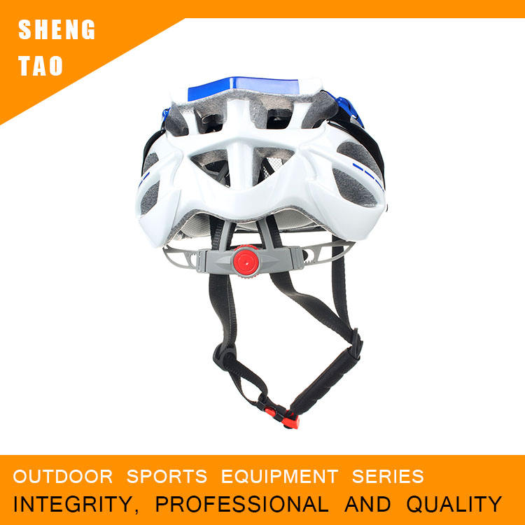 파란색 흰색 클래식 자전거 헬멧, 경량 자전거 헬멧